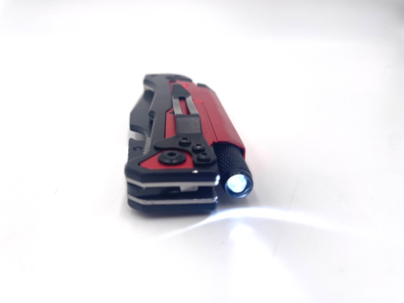 Photo 2 of RED BLACK SEATBELT CUTTER POCKET KNIFE WITH FLASH LIGHT NEW