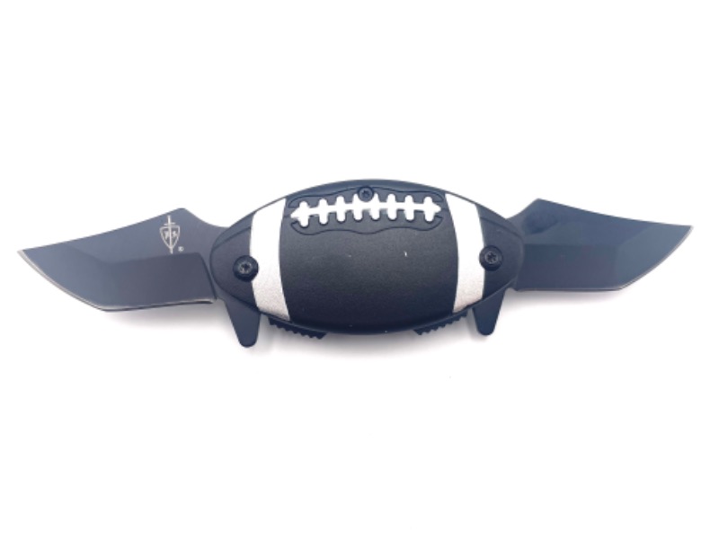 Photo 2 of DOUBLE BLADED FOOTBALL HELMET POCKET KNIFE NEW 