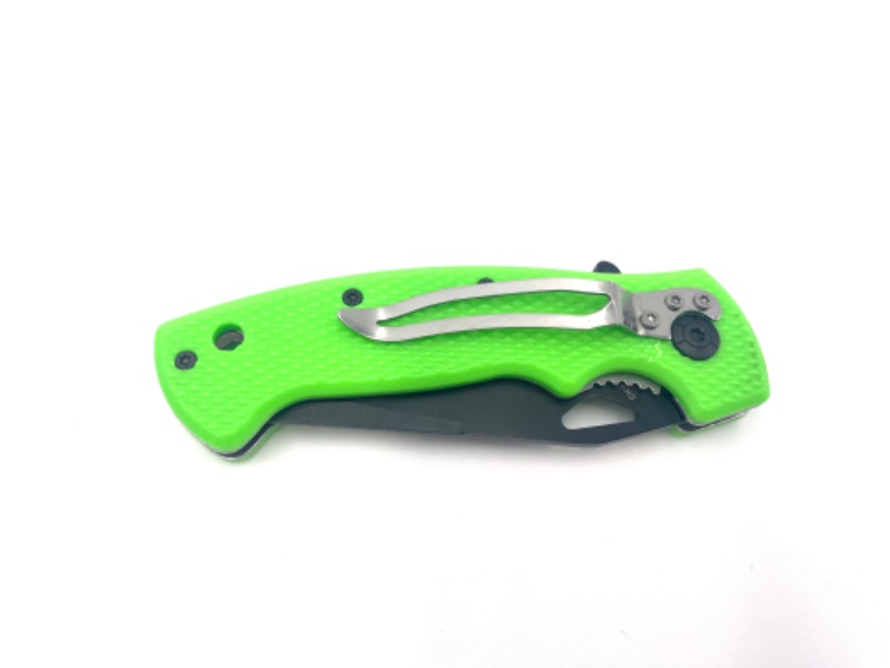 Photo 3 of GREEN BLACK POCKET KNIFE WITH CLIP NEW 