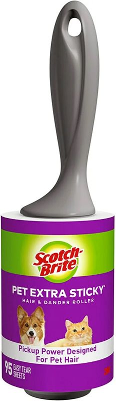 Photo 2 of 4 Pack Scotch-Brite Pet Extra Sticky Lint Roller For Pet Hair, Furniture, And Clothes 100 Sheets Per Roller 