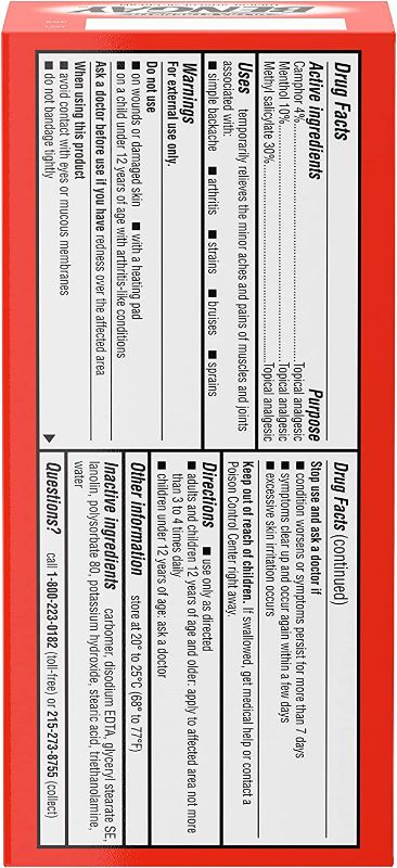 Photo 5 of Bengay Ultra Strength Topical Pain Relief Cream, Non-Greasy Analgesic for Minor Arthritis, Muscle, Joint, and Back Pain, Camphor, Menthol & Methyl Salicylate, 2 oz Packaging May Vary Expired 