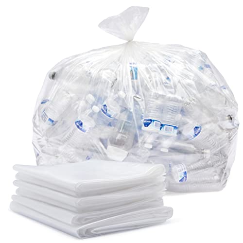 Photo 1 of Clear Trash Bags 65 Gallon, (50 Bags W/Ties) Large Clear Plastic Recycling Garbage Bags