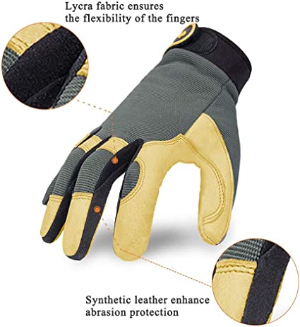 Photo 4 of Intra-FIT General Work Gloves, Deerskin Construction Gloves,Soft, Improved Dexterity, Durable