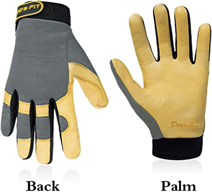 Photo 2 of Intra-FIT General Work Gloves, Deerskin Construction Gloves,Soft, Improved Dexterity, Durable