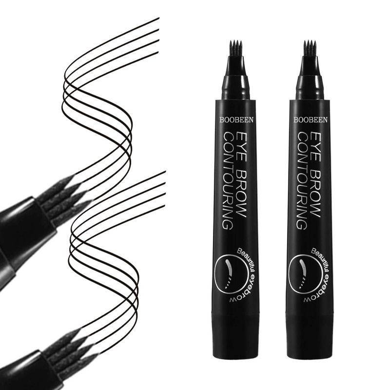 Photo 1 of Boobeen 2Pcs Microblading Eyebrow Pencil - Waterproof Eyebrow Tattoo Pen with a Micro-Fork Tip Applicator - Creates Natural Looking Brows Effortlessly