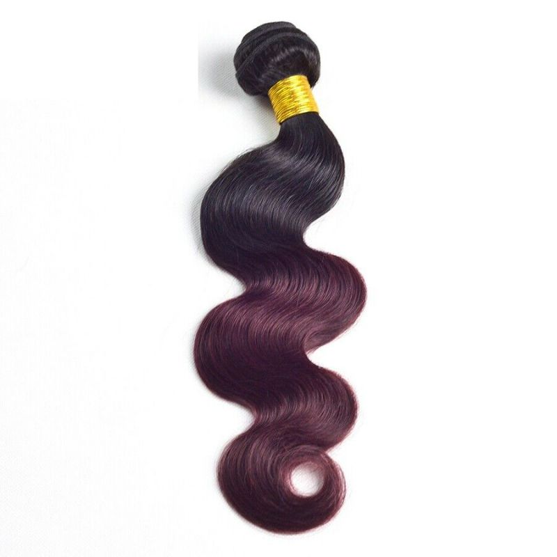 Photo 1 of 1B/99J Color Body Wave Brazilian Virgin Human Hair Weave Sew In 