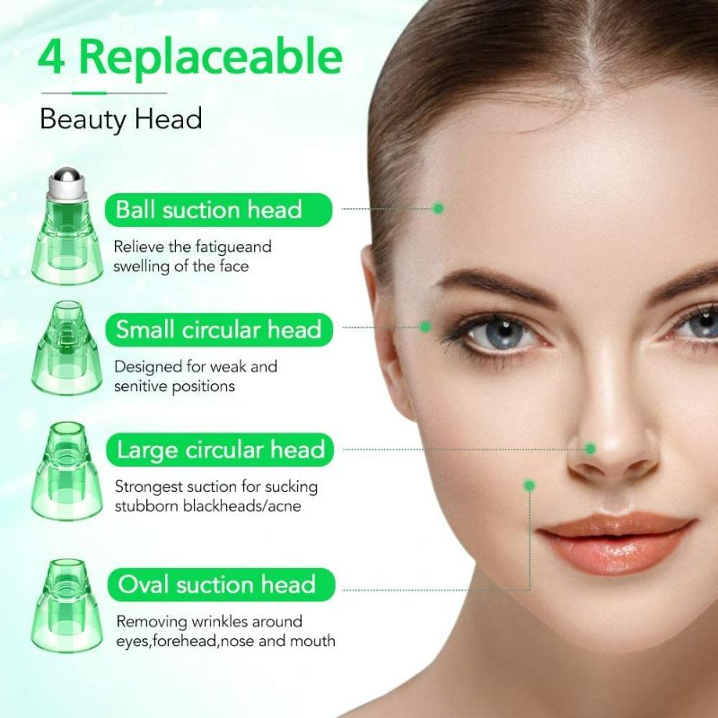 Photo 5 of Pore Vacuum Blackhead Remover - Upgraded Pore Cleanser Blackhead Removal Rechargeable Face Vacuum Comedone Whitehead Extractor Tool with 5 Adjustable Levels of Suction Power and 4 Porbes