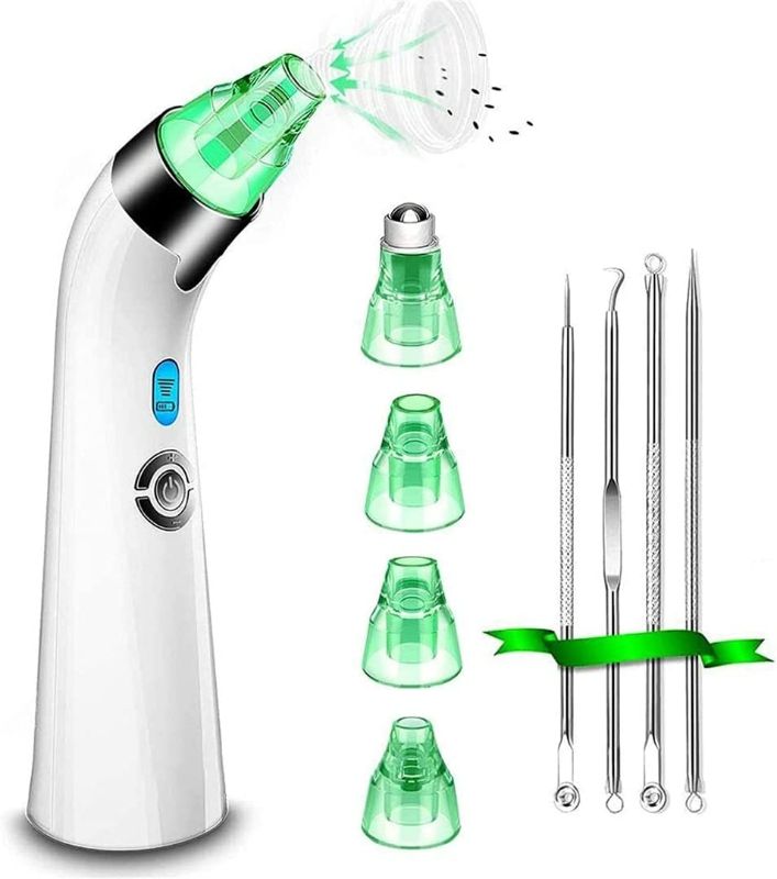 Photo 1 of Pore Vacuum Blackhead Remover - Upgraded Pore Cleanser Blackhead Removal Rechargeable Face Vacuum Comedone Whitehead Extractor Tool with 5 Adjustable Levels of Suction Power and 4 Porbes