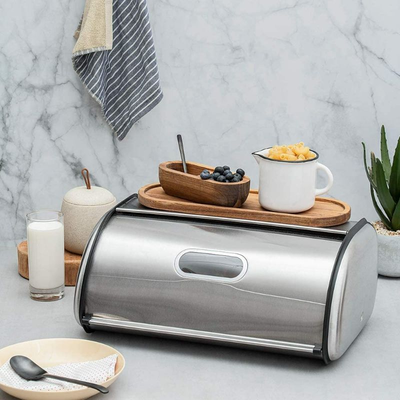 Photo 4 of  Stainless Steel Bread Keeper. Keep bread, rolls and other baked goods fresh within the confines of this spacious storage unit. 11'' W x 7.5'' H x 17'' D18/10 stainless steel / rubberHand washImported.