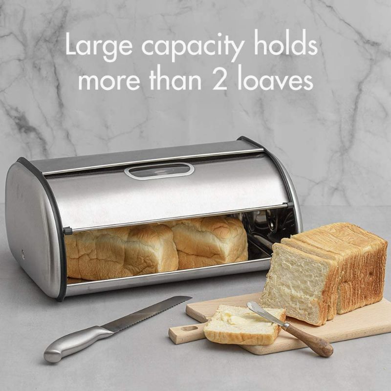 Photo 3 of  Stainless Steel Bread Keeper. Keep bread, rolls and other baked goods fresh within the confines of this spacious storage unit. 11'' W x 7.5'' H x 17'' D18/10 stainless steel / rubberHand washImported.