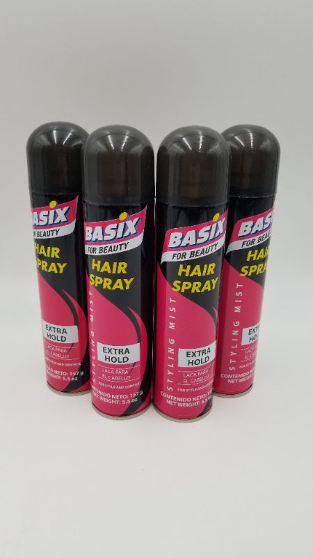 Photo 1 of Basix Hair Spray Extra Hold 5.5 oz 4 pack 