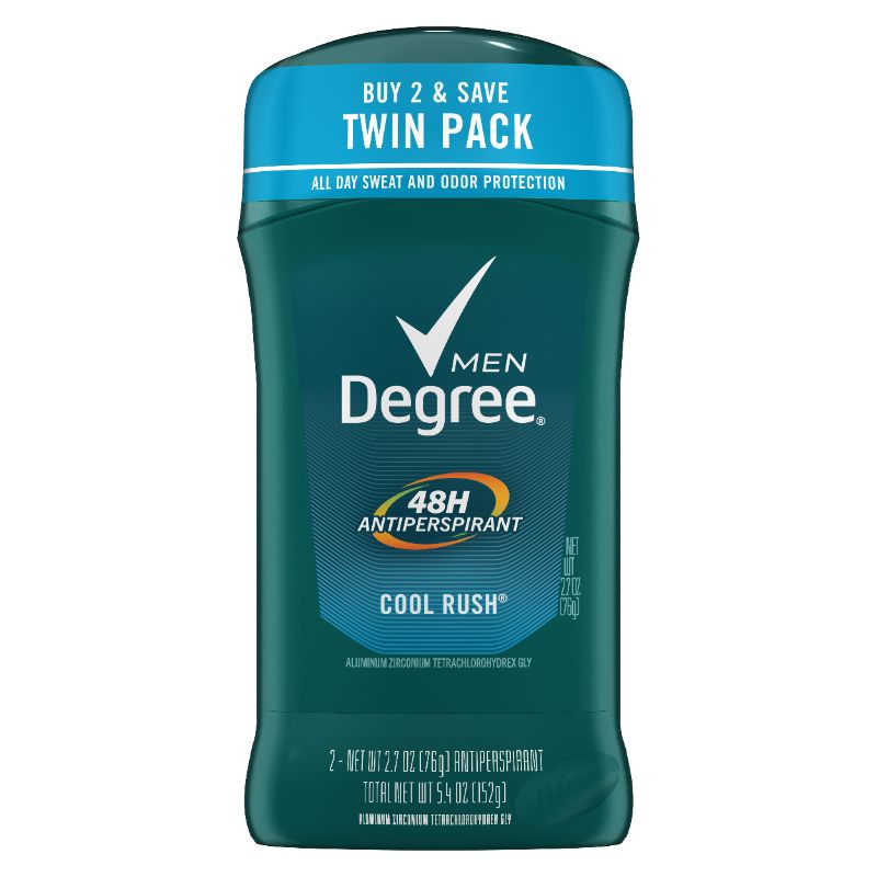 Photo 1 of Degree Men Original Antiperspirant Deodorant Cool Rush Mens Deodorant Stick 48-Hour Odor Protection 2.7 Oz 2 Count