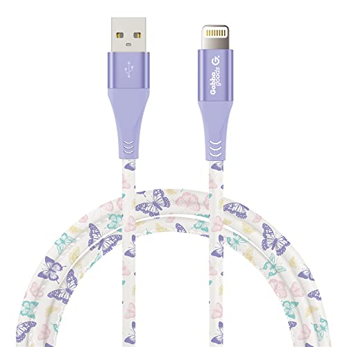 Photo 1 of Gabba Goods 10FT Lightning Sync & Charge Cable- Pastel Butterfly MFi Certified USB Charging Cable High Speed Data Sync Transfer Cord