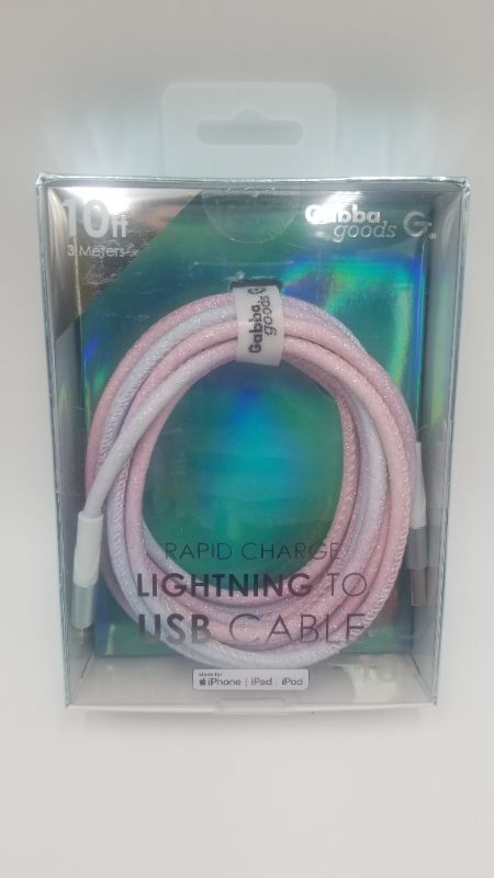 Photo 1 of Gabba Goods Rapid Charge Lightning Cable to USB Cable 10ft 