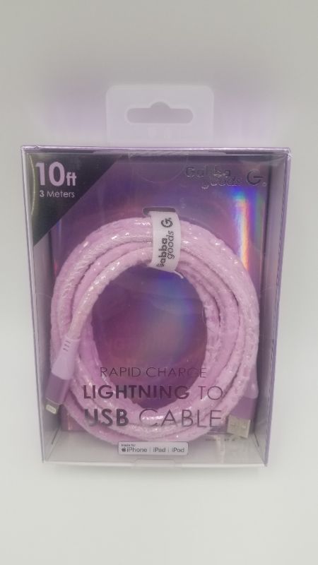 Photo 1 of Gabba Goods Rapid Charge Lightning Cable to USB Cable 10ft 