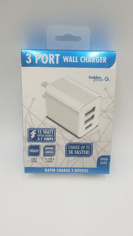 Photo 1 of 3 Port wall charger 2 USB and 1 Type C 15Watt 