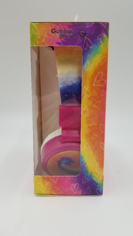 Photo 3 of Gabba Goods Safe Sounds Kids Foldable Headset Tie Dye With Hearts 