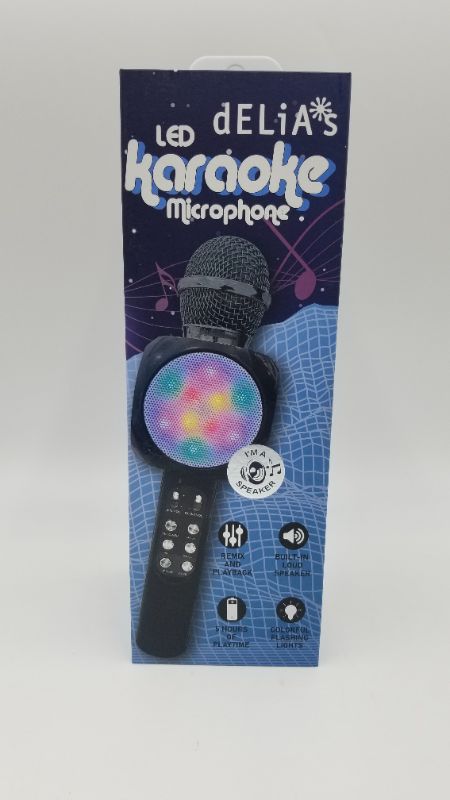 Photo 4 of Gabba Goods Karaoke LED Karaoke Microphone Speaker Bluetooth Hand Held Karaoke Mic with Echo Effect Sing Along and Record Your Self. (Black)