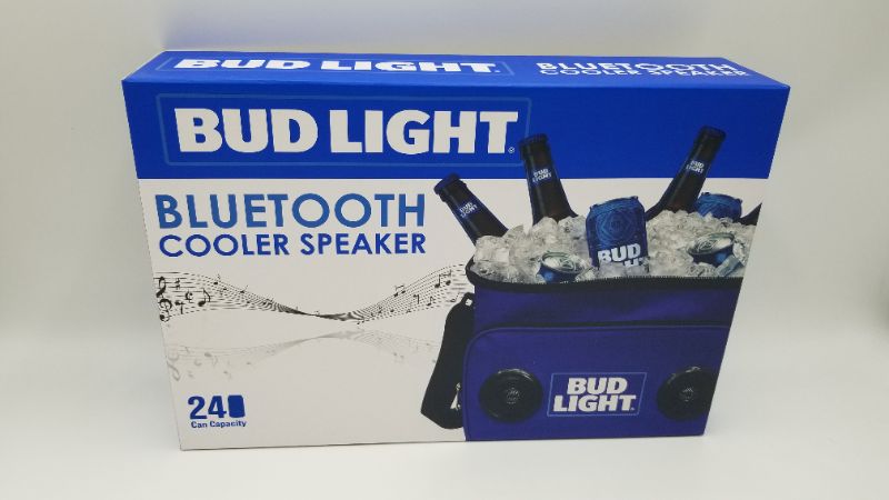 Photo 8 of Bud Light Soft Cooler Bluetooth Speaker Portable Travel Cooler with Built in Speakers BudLight Wireless Speaker Cool Ice Pack Cold Beer Stereo for Apple iPhone, Samsung Galaxy