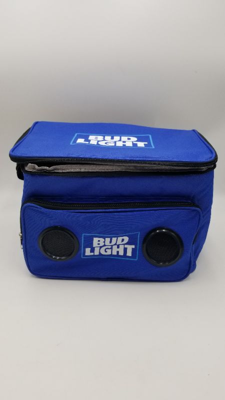 Photo 7 of Bud Light Soft Cooler Bluetooth Speaker Portable Travel Cooler with Built in Speakers BudLight Wireless Speaker Cool Ice Pack Cold Beer Stereo for Apple iPhone, Samsung Galaxy