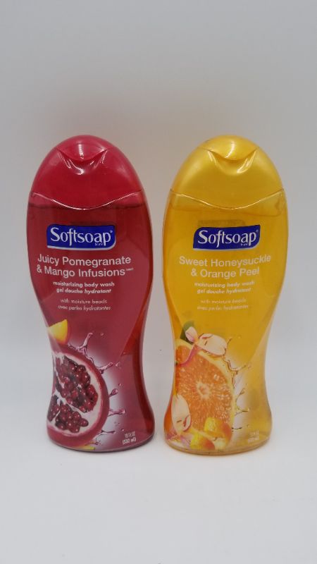 Photo 2 of Softsoap Moisturizing Body Wash, Pomegranate and Mango - 
 And Sweet Honeysuckle and Orange Peel 18 fluid ounce each 