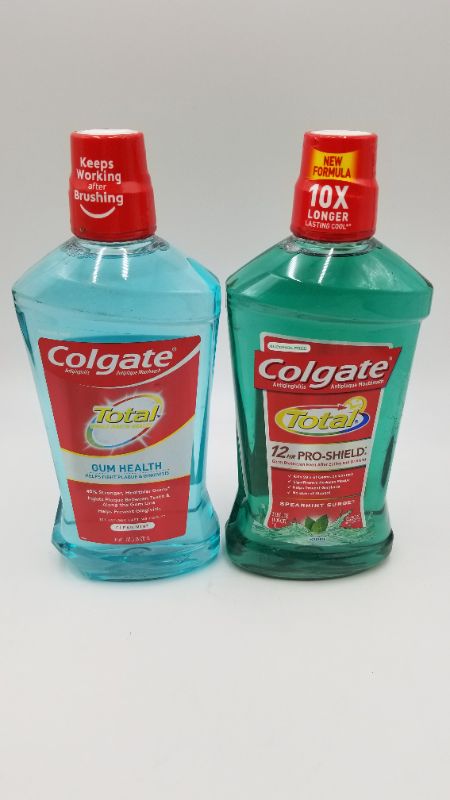 Photo 1 of Colgate Total Gum  &  Pro-Shield Health Alcohol Free Mouthwash Clean Mint - 1L 33.8 Fluid Ounce Each 