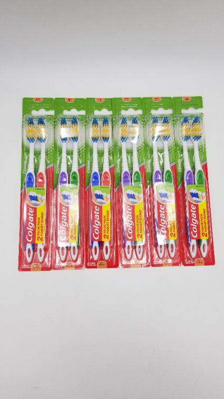 Photo 2 of Colgate Classic Clean Full Head Toothbrush, Soft, 2 Count  6 Pack 
