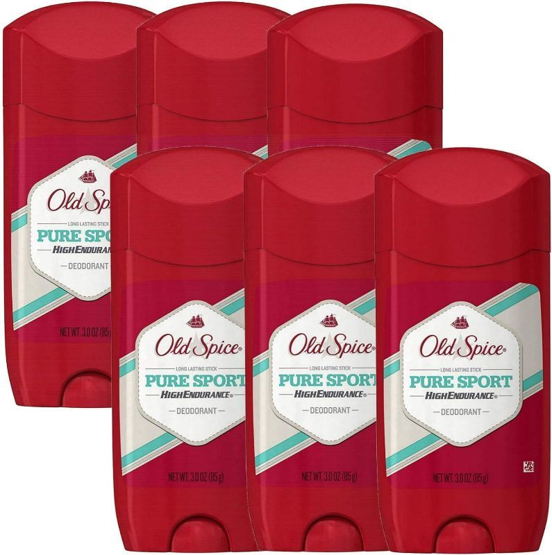 Photo 1 of 6 PACK Old Spice High Endurance Deodorant for Men Aluminum Free Pure Sport 3.0 Oz 