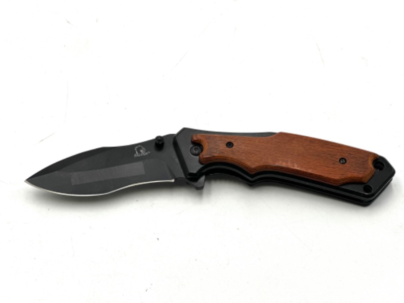 Photo 1 of BLACK AND WOODEN FALCON POCKET KNIFE NEW