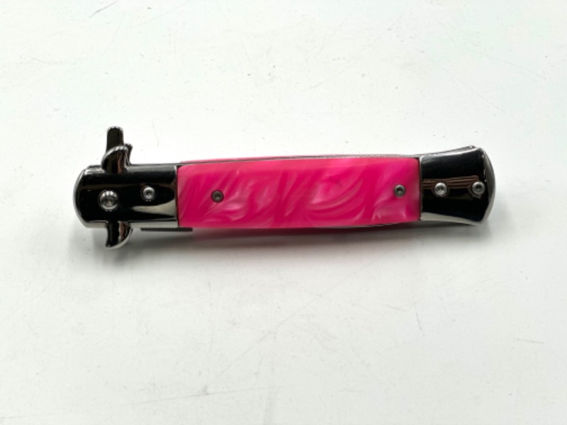 Photo 2 of STILETTO FALCON POCKET KNIFE PINK MARBLE DESIGN NEW