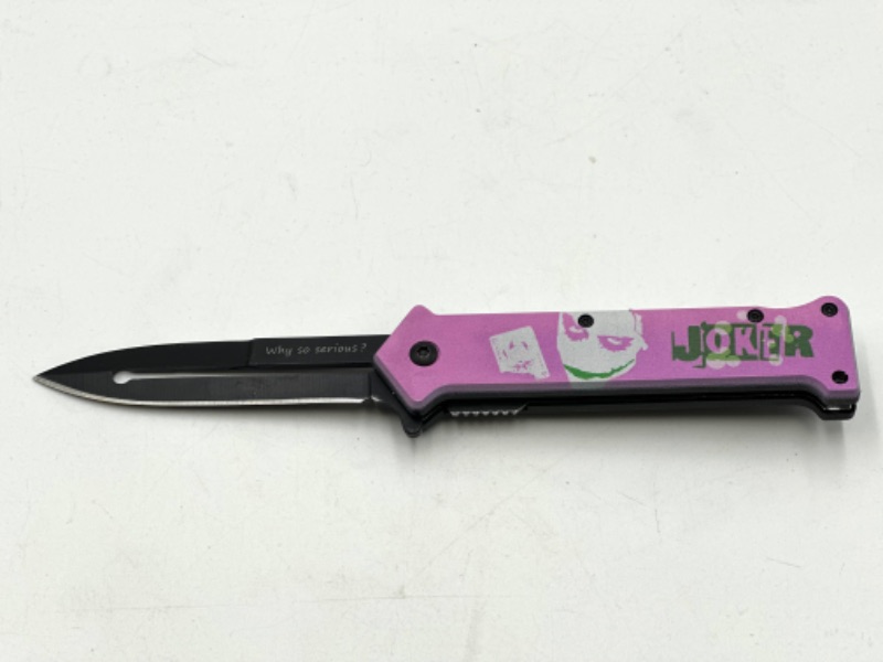 Photo 1 of PINK JOKER WHY SO SERIOUS POCKET KNIFE NEW