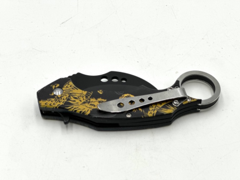 Photo 3 of YELLOW AND BLACK DRAGON DESIGN POCKET KNIFE NEW