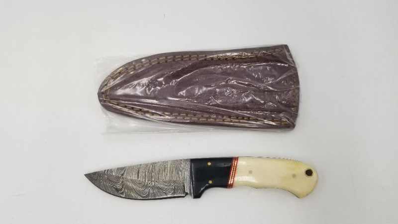 Photo 2 of DAMASCUS BLACK BOLD BONE SKINNER 7.5 INCH WITH CASE NEW