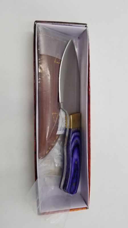 Photo 2 of 7.5 INCH OPAL WOOD SKINNER HUNTING KNIFE NEW 