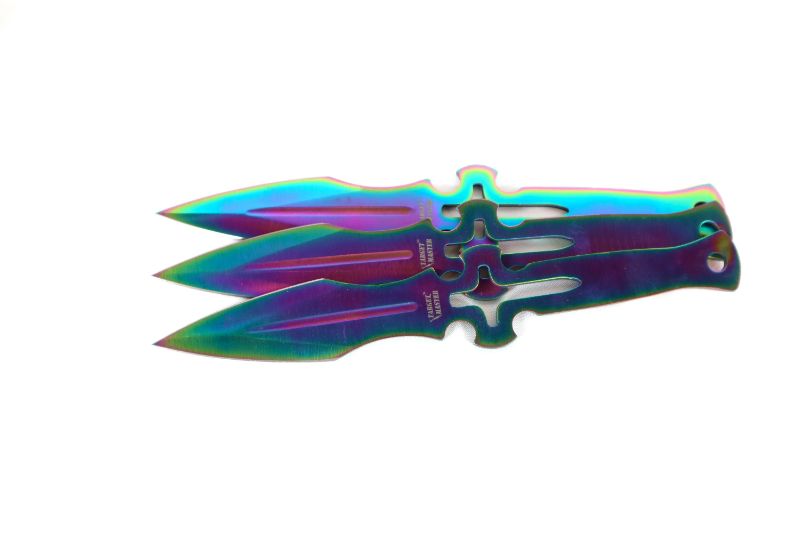 Photo 1 of OIL SLICK THROWING KNIVES SET OF 3 NEW