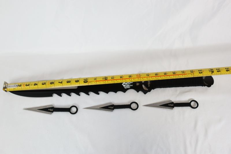 Photo 2 of 24 INCH SWORD WITH 3 THROWING STARS NEW 