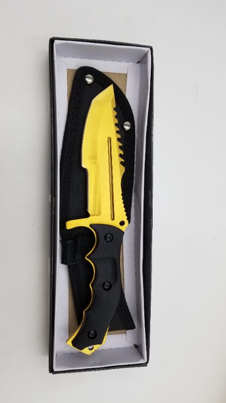Photo 3 of HK 8.5 INCH GOLD BLADE HUNTER GUARD KNIFE NEW 