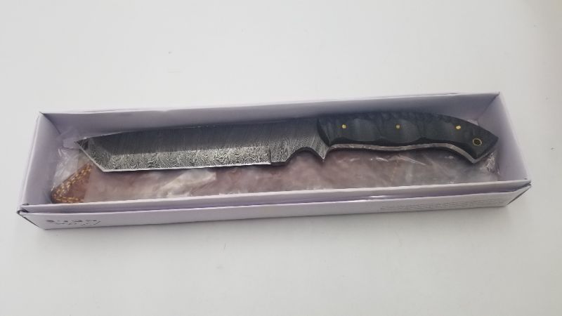 Photo 3 of 13 INCH HUNTER DAMASCUS KNIFE SLATE MICARTA NEW 