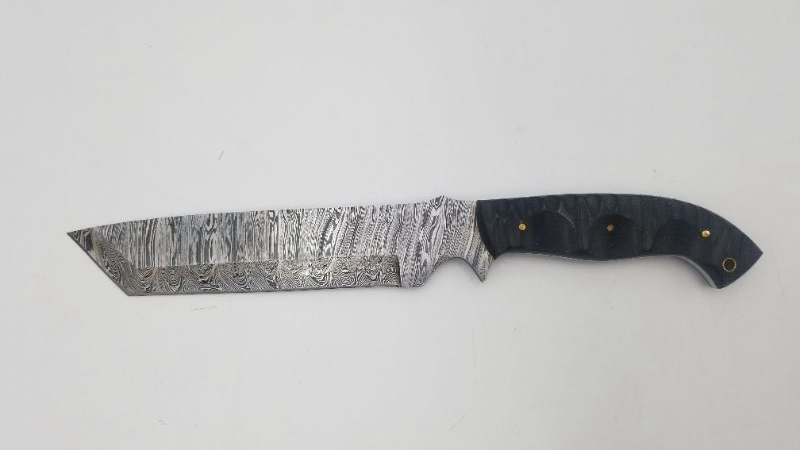 Photo 1 of 13 INCH HUNTER DAMASCUS KNIFE SLATE MICARTA NEW 