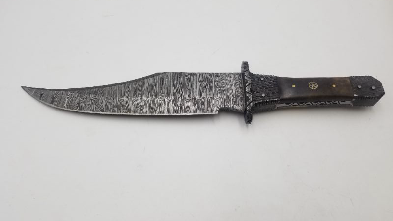 Photo 1 of DAMASCUS 13.75 INCH MOSAIC BOWIE WS HINTING KNIFE NEW 