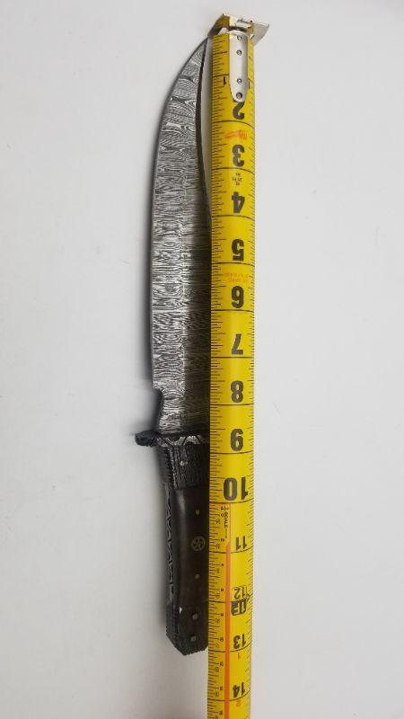 Photo 2 of DAMASCUS 13.75 INCH MOSAIC BOWIE WS HINTING KNIFE NEW 