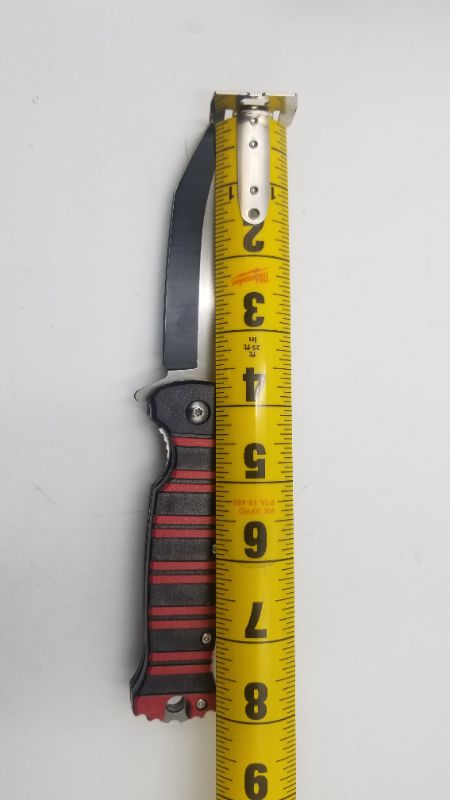 Photo 2 of 4.75 INCH RED STRIPE CLIP POCKET KNIFE NEW