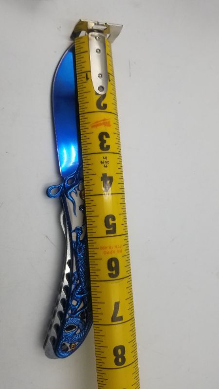 Photo 2 of 5 INCH BLUE DRAGON TITANIUM  POCKET BLADE NEW 