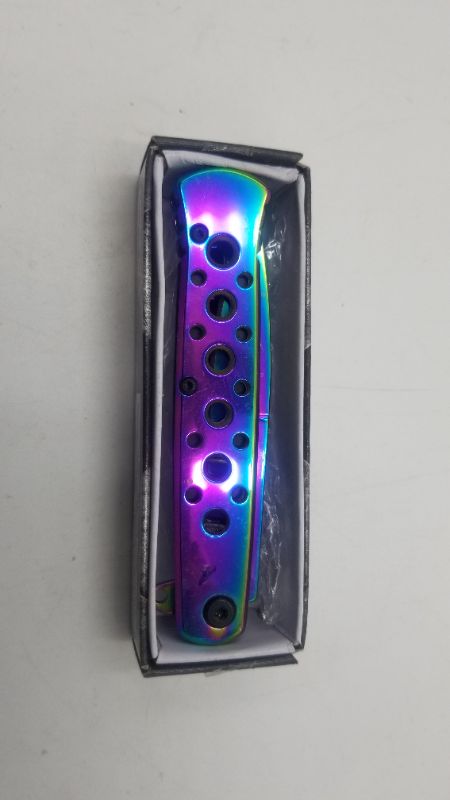 Photo 3 of 4 INCH RAINBOW TITAN POCKET KNIFE NEW 