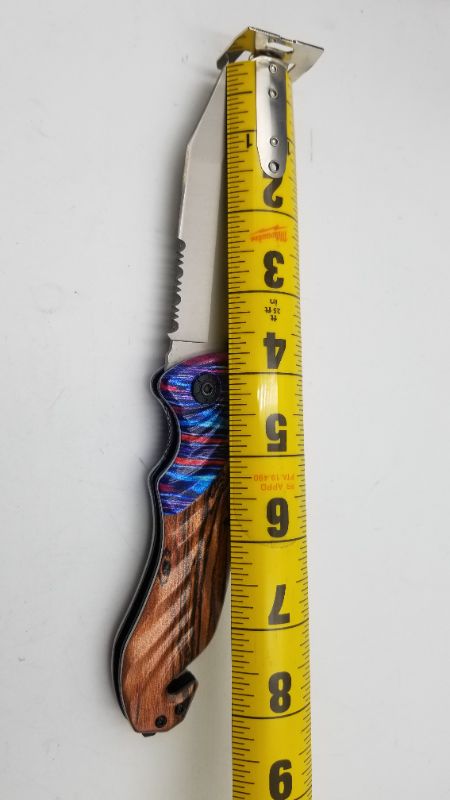 Photo 2 of 4.75 INCH BLADE MULTIWAVEE COLOR POCKET KNIFE NEW