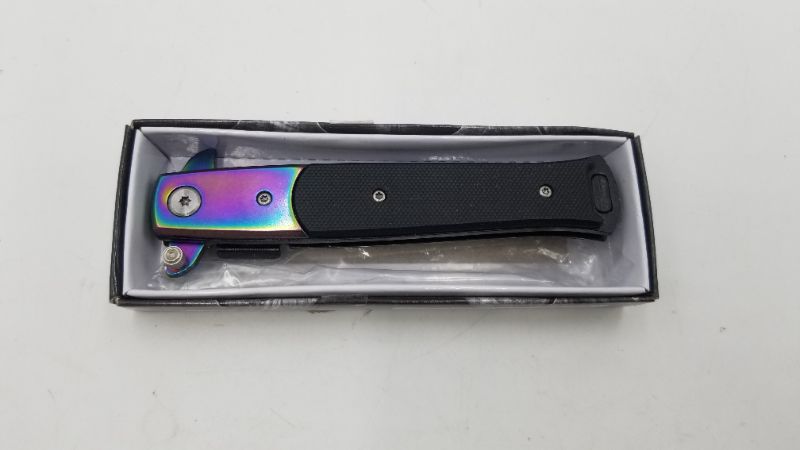 Photo 3 of 5 INCH RAINBOW STILETTO STYLE POCKET KNIFE NEW