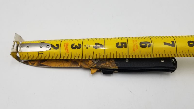 Photo 2 of YELLOW REAL TREE CAMO STILETTO POCKET KNFE NEW 