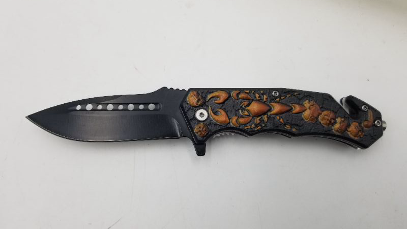 Photo 1 of 4.75 INCH ORANGE SCORPION POCKET KNIFE NEW