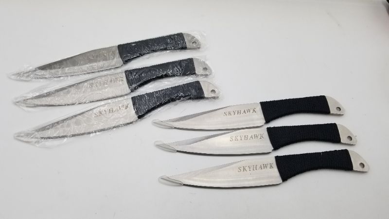 Photo 1 of SKYHAWK 6 PACK THROING KNIVES WITH LEG HARNESSES NEW 