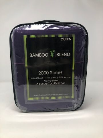 Photo 2 of QUEEN BAMBOO BLEND SHEET SET 4 PIECES 1 FITTED SHEET 1 FLAT SHEET 2 PILLOWCASES ANTIBACTERIAL HYPOALLERGENIC NEW 